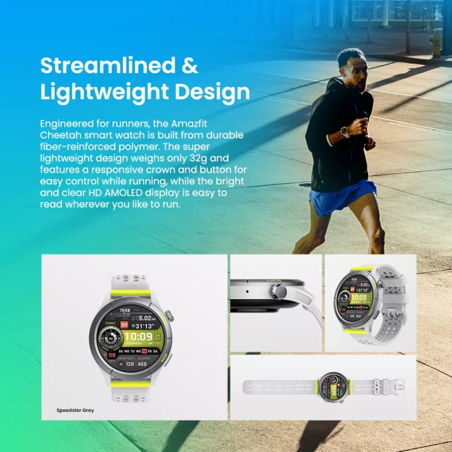 Amazfit Cheetah Smartwatch AMOLED Running Tracker AI GPS MaxTrack