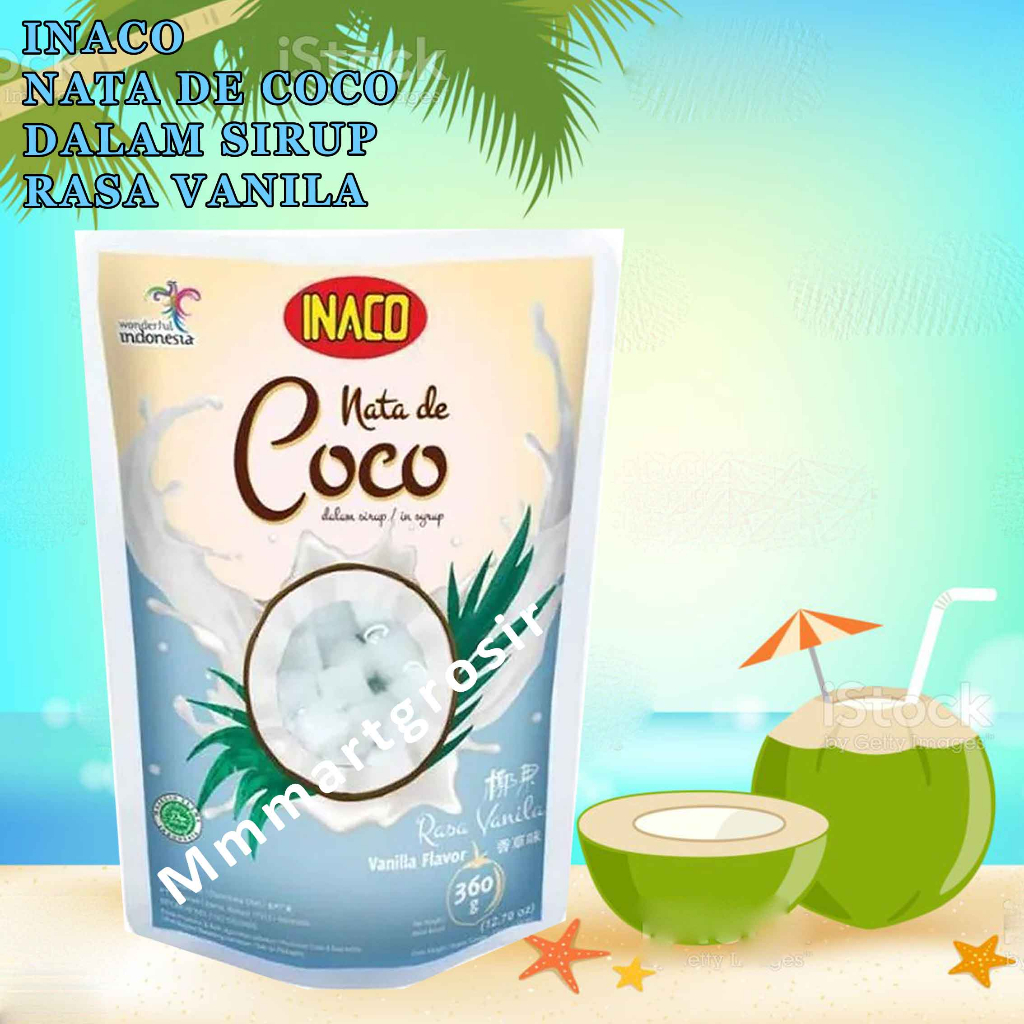 

Inaco Nata De Coco / Minuman Coconut Gel / Minuman Rasa Vanilla Flavor / 360gr