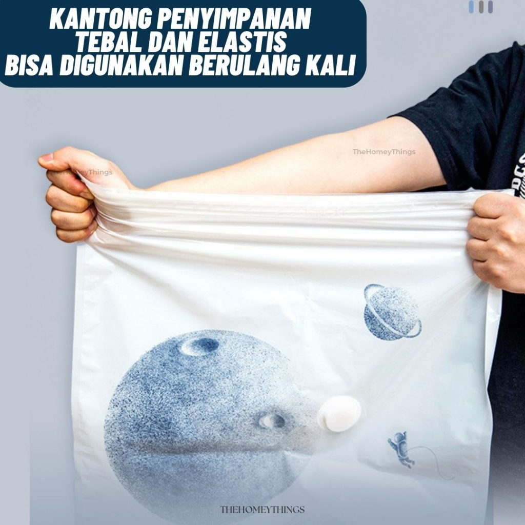 PLASTIK VAKUM PAKAIAN KANTONG VACUM BAG BAJU POMPA VAKUM PAKAIAN SPREI BED COVER TRAVEL BAG LAUNDRY BAG