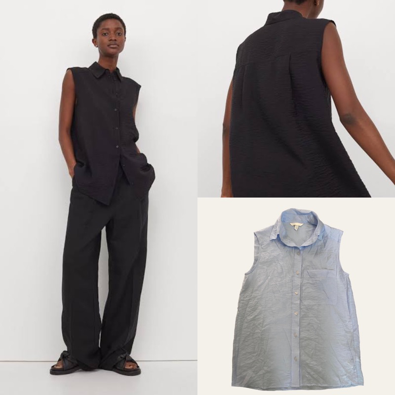 H&amp;M Sleeveless Shirt Women | Kemeja Tanpa Lengan