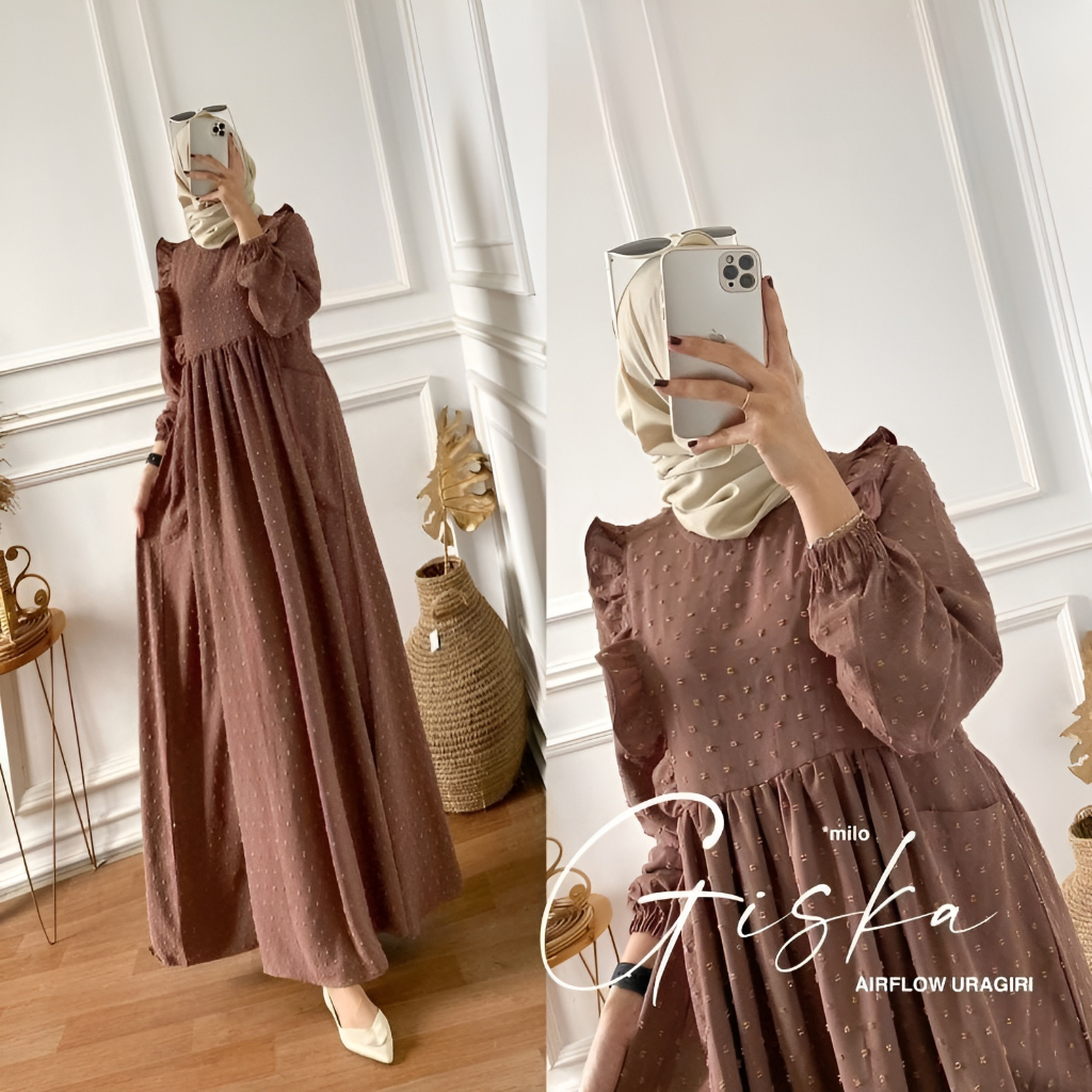 gamis crinkle gisca dress uragiri jumbo fashion remaja terbaru 2023