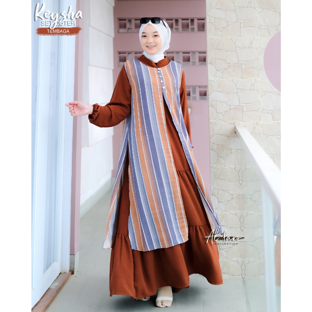 GAMIS SET OUTER DIANDRA KEYSHA BY ALFARO model terbaru kekinian etnik batik ootd ramadhan lebaran hajatan casual formal