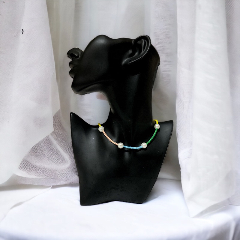 Marsha Colorful Beads Pearl Necklace Kalung Manik Bohemian Warna Warni Mutiara