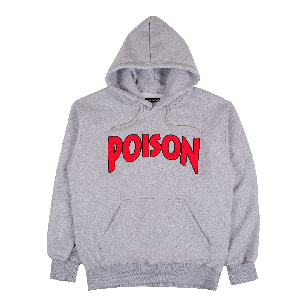 POISON FOREVER - Row Logo Hoodie Grey - Heavyweight 330GSM