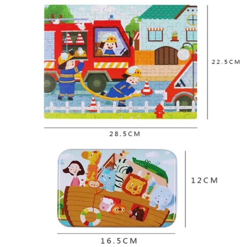 Puzzle Zigsaw Kaleng / Wooden Zigsaw Puzzle / Mainan Edukasi Anak isi 120 Keping