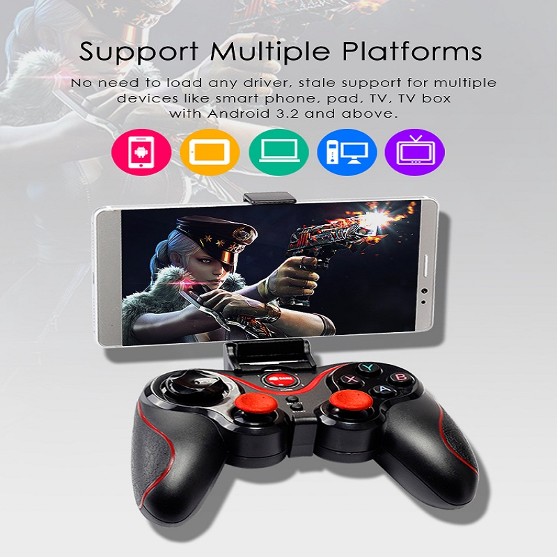 Gamepad Bluetooth x3 Blutot Controller Game nirkabel kompatibel Bluetooth, untuk Android, ponsel, TV BOX, Joystick komputer untuk Tablet, PC, TV, kontrol Gamepad