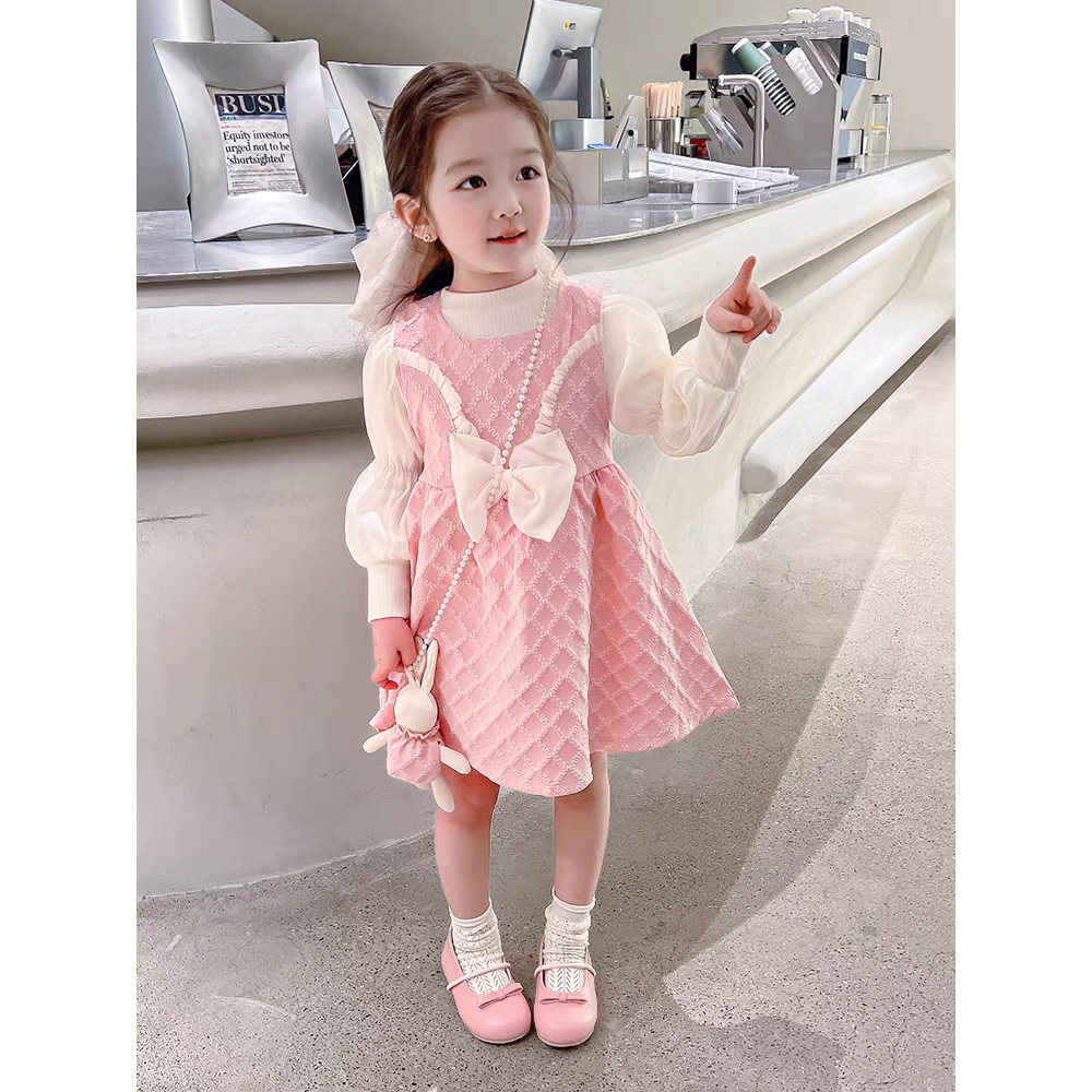 [ FREE Acc ] 1-5 Tahun | Dress jhou shin  -  Dres import Korean Style Drees Casual Dress Anak Perempuan - BabyCinnamon