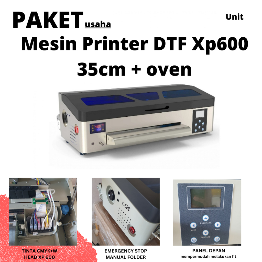 Mesin Printer DTF Xp600 35cm dan Oven Pemanas Generasi V