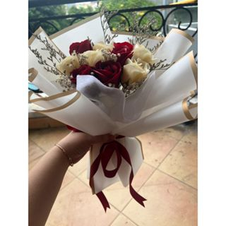 PREMIUM 10 STEM ROSE SOAP BOUQUET BUKET BUNGA MAWAR PREMIUM BESAR HADIAH KADO WISUDA VALENTINE