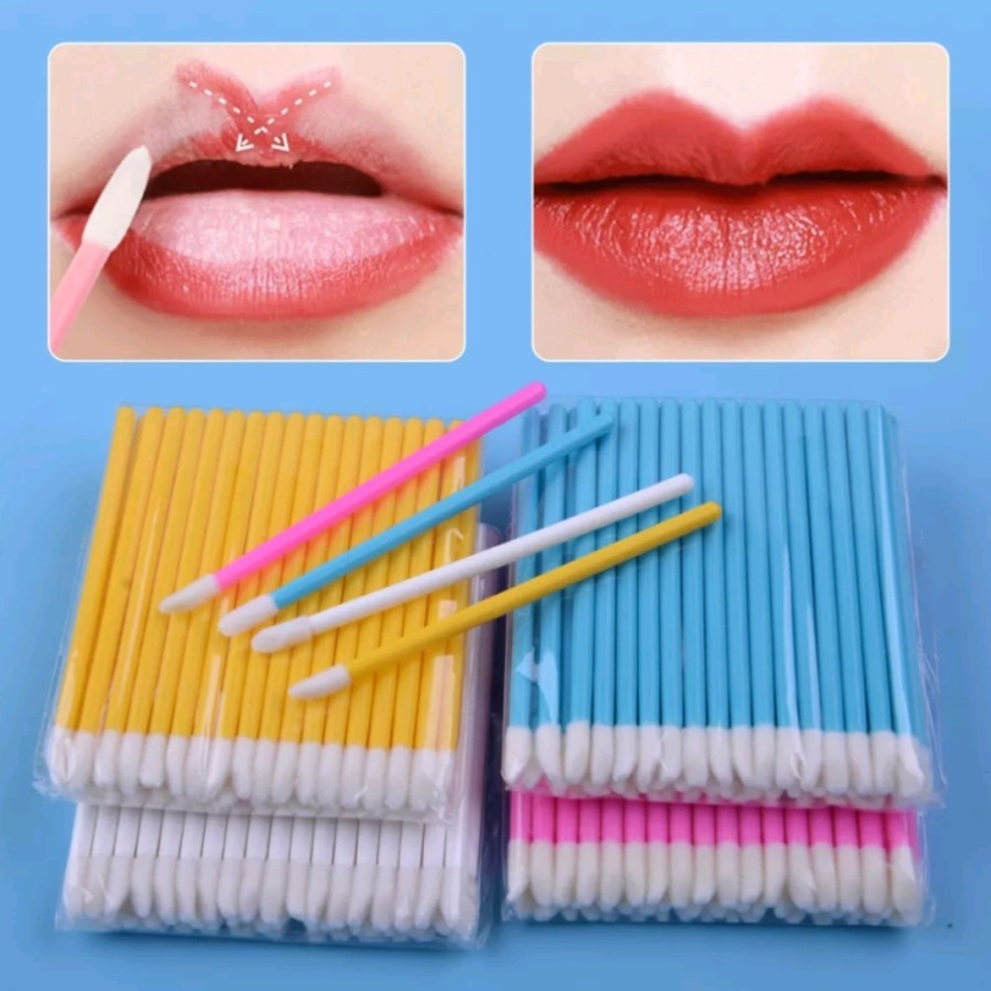 EM Disposable lip brush kuas bibir sekali pakai 50 pcs/paket