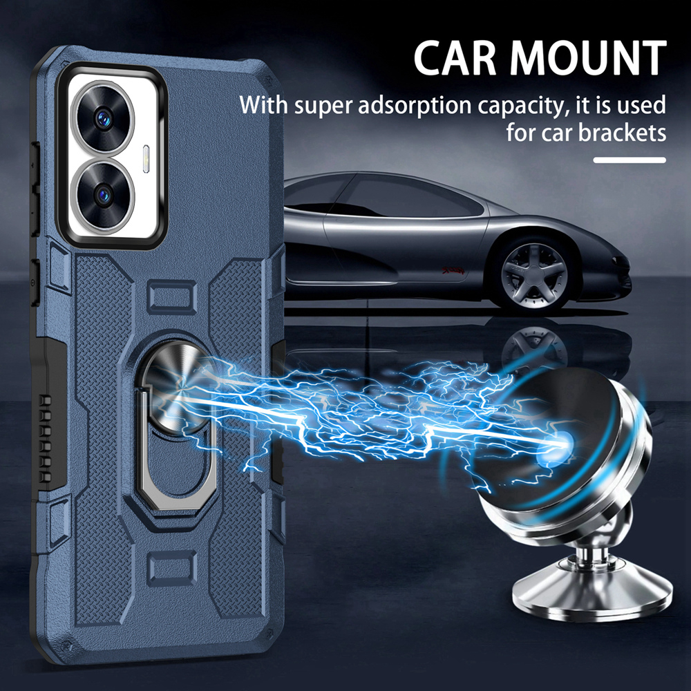 Case Armor REALME C55 Iring Cincin Magnetic Kesing Hp Protect kamera Premium Hard Case Standing Robot Pelindung Kamera