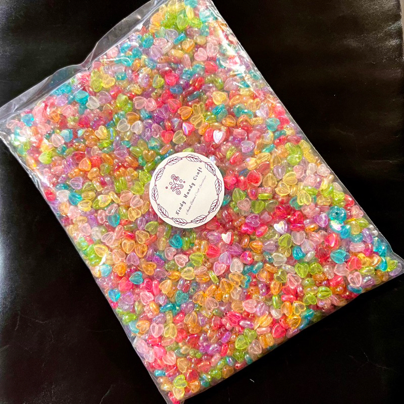 Grosir Manik LOVE Putih / Bening Warna AB - Manik Love Bening AB - Mote Love - Manik Kupu Bening