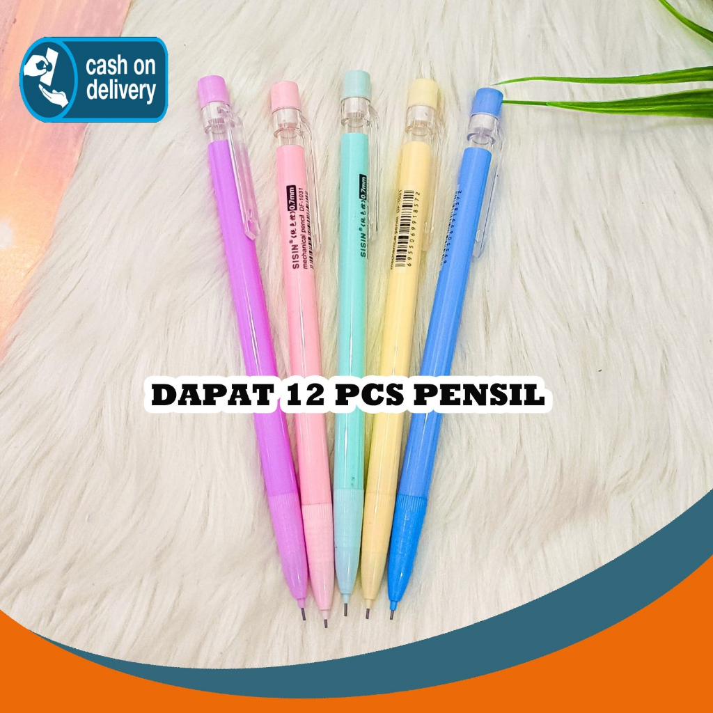 

SELUSIN Pensil mekanik cetek warna makaron macaron DF-1031 isi 12 Pcs Pencil Termurah bisa di refill unik Lucu