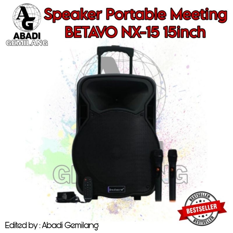 Speaker Portable Meeting BETAVO NX-15 15inch free 2 pcs mic / Speaker Betavo NX15
