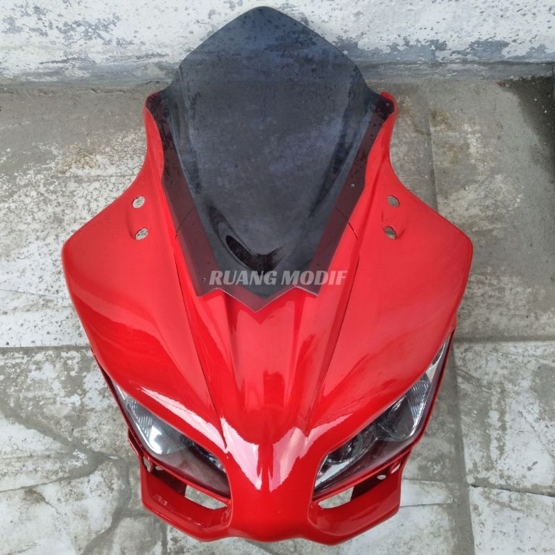 MODIFIKASI FAIRING DEPAN PLUS HEADLAMP REFLEKTOR PLUS WINDSHIELD CBR LOKAL 150 K45 K45A CBR 250 K33