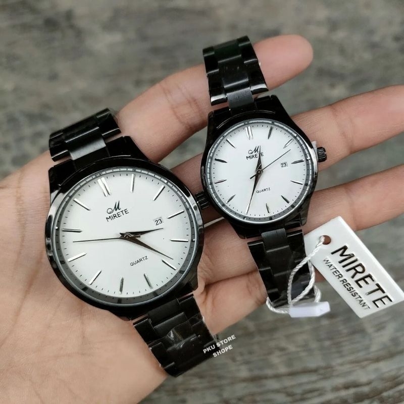 [Ready Stok] Jam Tangan Couple Pria Dan Wanita Full Stainles Mirete Original Analog Anti Tanggal Aktif Mewah / Jam Tangan Couple kekinian Termurah Simple / Jam Tangan Pria Dan Wanita Model Analog Quartz Bisa Satuan Cod