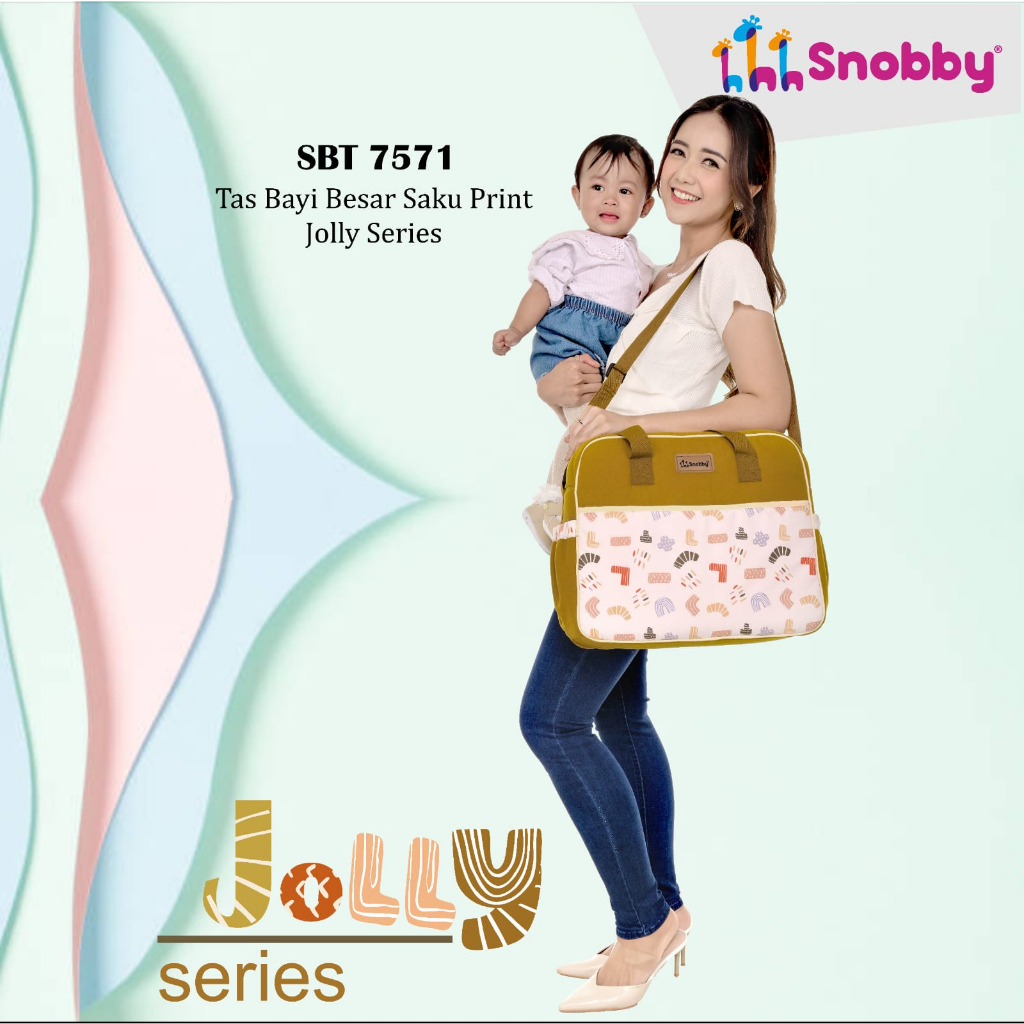 Snobby Tas Bayi Besar Jolly Series Saku Print / Tas Bayi Medium Jolly Series / Snobby Tas Bayi Kecil Double Sakut Jolly Series