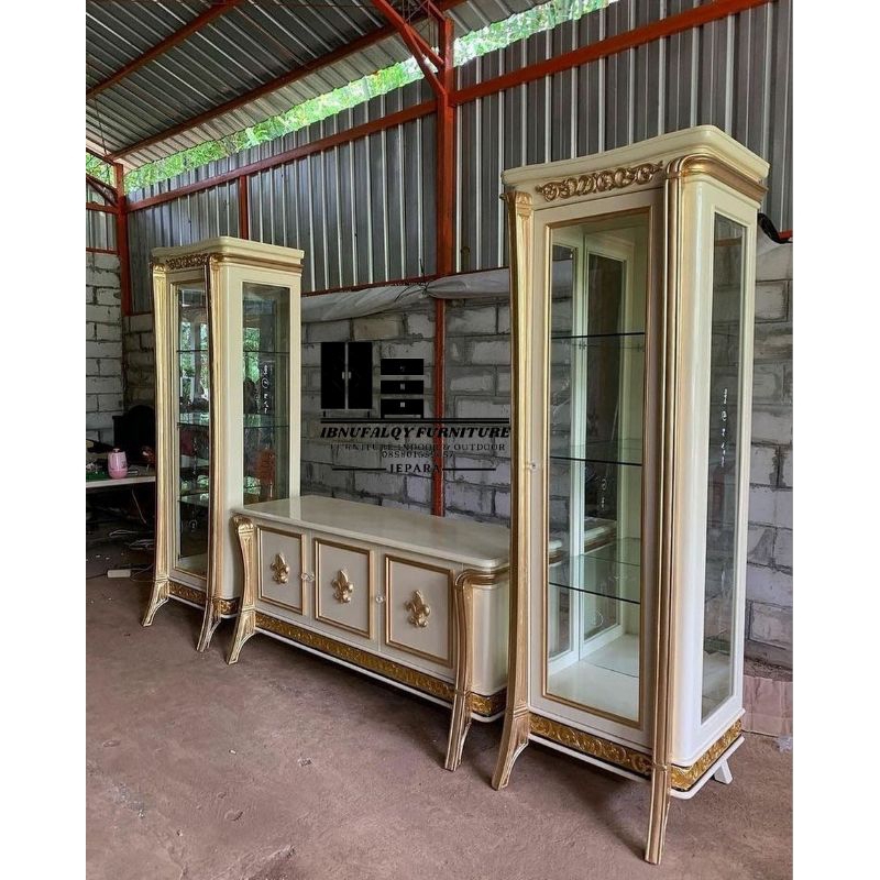 Bufet Tv Kayu Jati / Lemari Hias Kayu Jati / Penyekat Ruangan