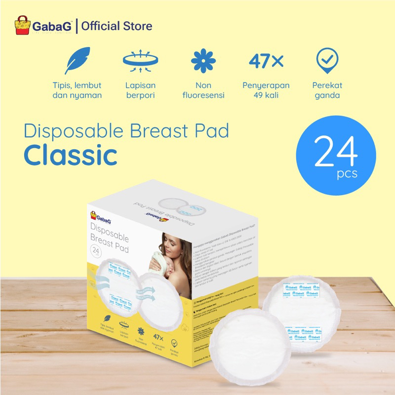 GABAG CLASSIC BREAST PAD Pads Breastpad Breastpads isi 60 / 56 / 30 pcs Penyerap Asi Klasik 50+10 / 56 / 30pcs