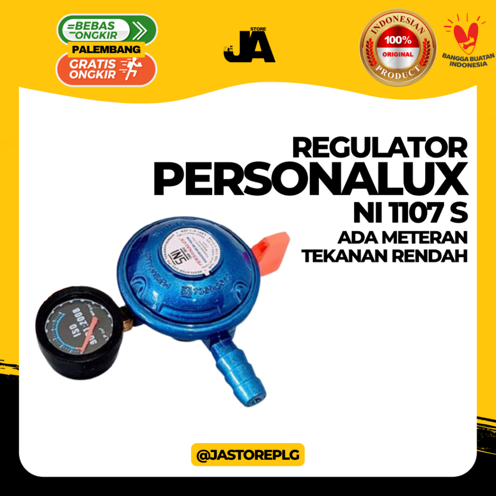 Regulator Gas LPG Personalux NI 1107 S Dengan Meteran Tekanan Rendah Rumah Makan