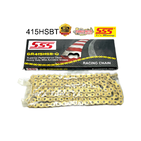 RANTAI SSS 415 HSBT GOLD 110L 120L 130L Rantai Motor MX King Supra GTR SUPRA RX KING F1ZR JUPITER SH