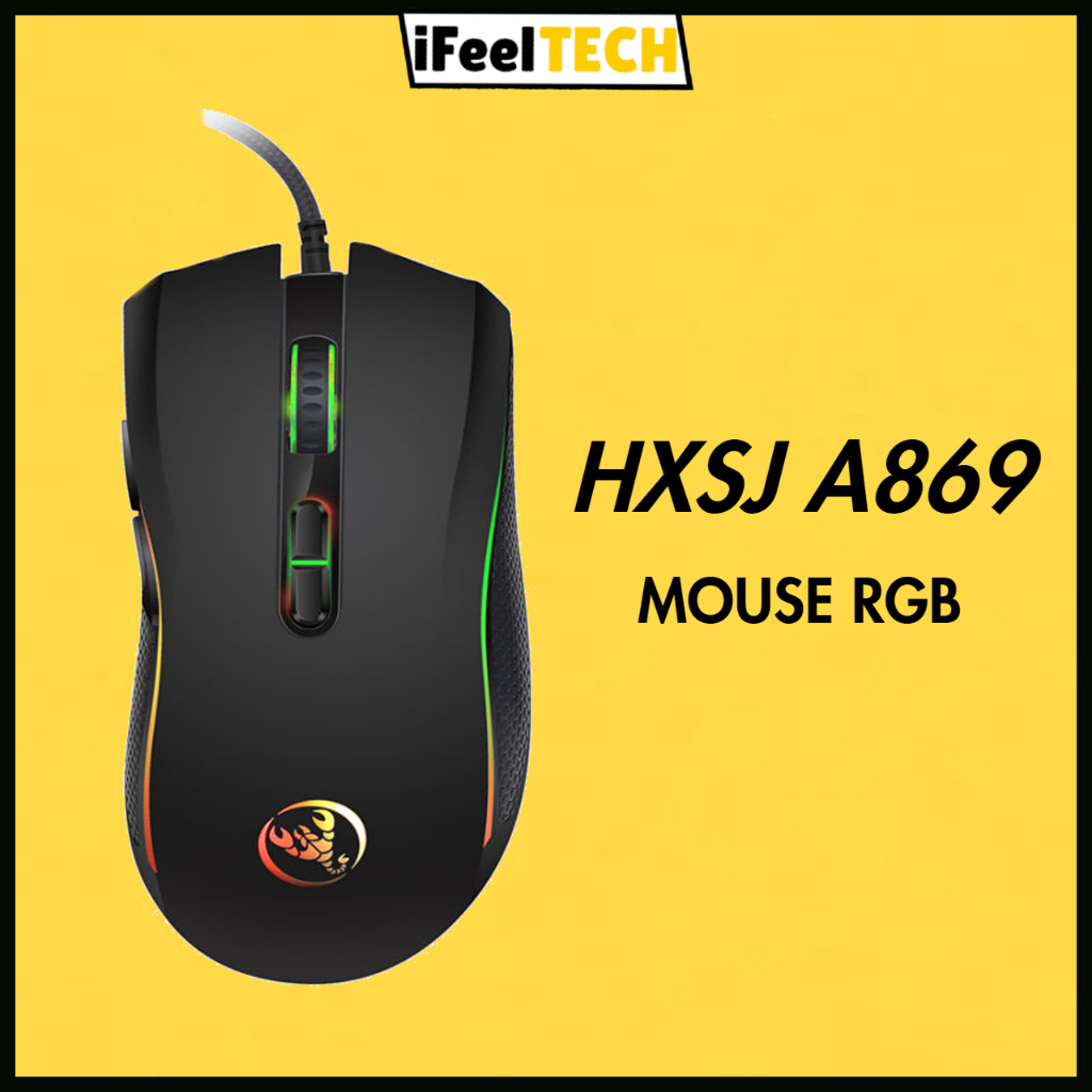 iFeelTech - HXSJ A869 WIRED GAMING MOUSE RGB MOUSE GAMING