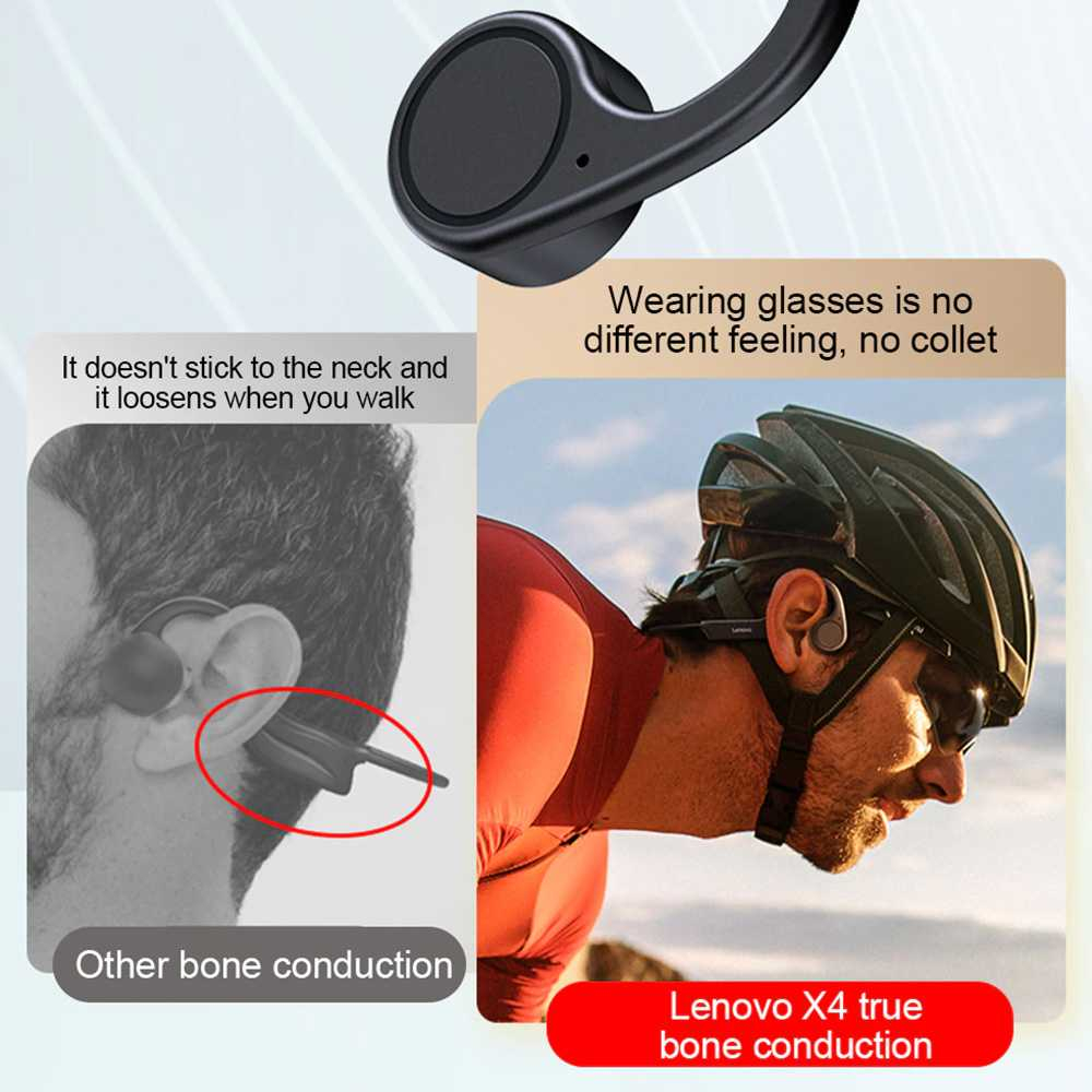 Lenovo Thinkplus Bone Conduction Earphones Bluetooth 5.0 Waterproof - X4