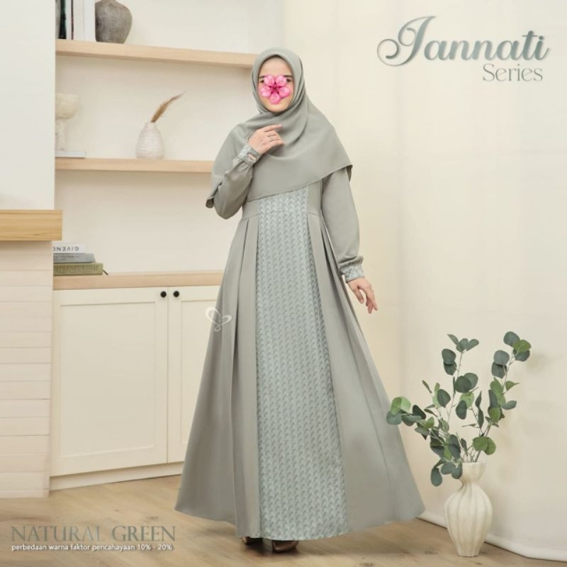 JANNATI SERIES DRESS MOM SET HIJAB SEGIEMPAT (GAMIS SET HIJAB SEGIEMPAT) BY SALVINA HIJAB