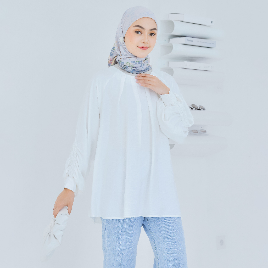 NUNA Anne Top | Atasan Top Blouse Linen Wanita Polos