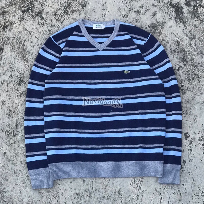 Sweater Crewneck Rajut Lacoste