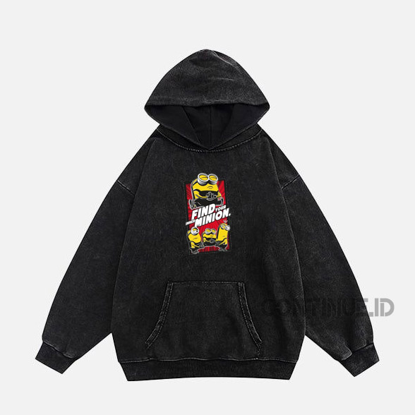 Hoodie Sweater Woshing Black Pria Original Continue.id List Minion Oversize Long Sleeve Premium