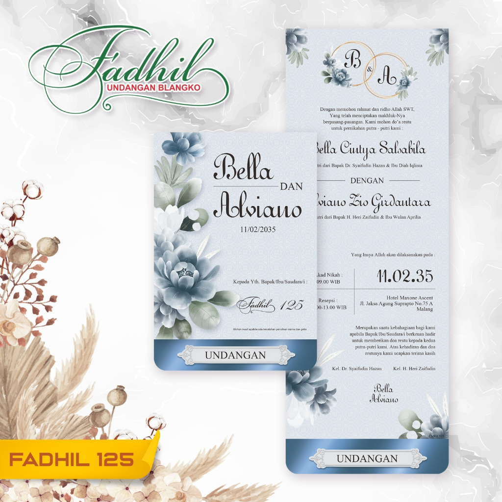 BLANGKO UNDANGAN PERNIKAHAN - BLANKO UNDANGAN KOSONGAN SERIS TERBARU FADHIL 125