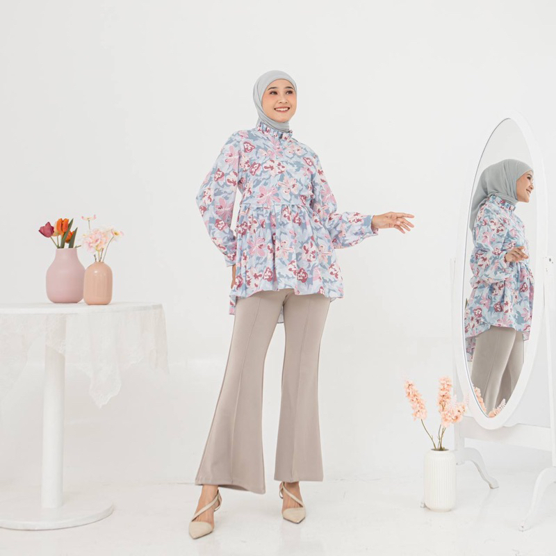 Fiori Blouse Multiway Knot / Baju Atasan Crinkle Wanita