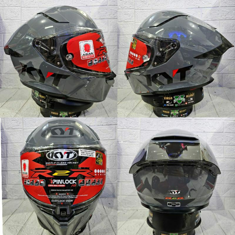 HELM KYT R2R PRO PLAIN  GORILA GREY