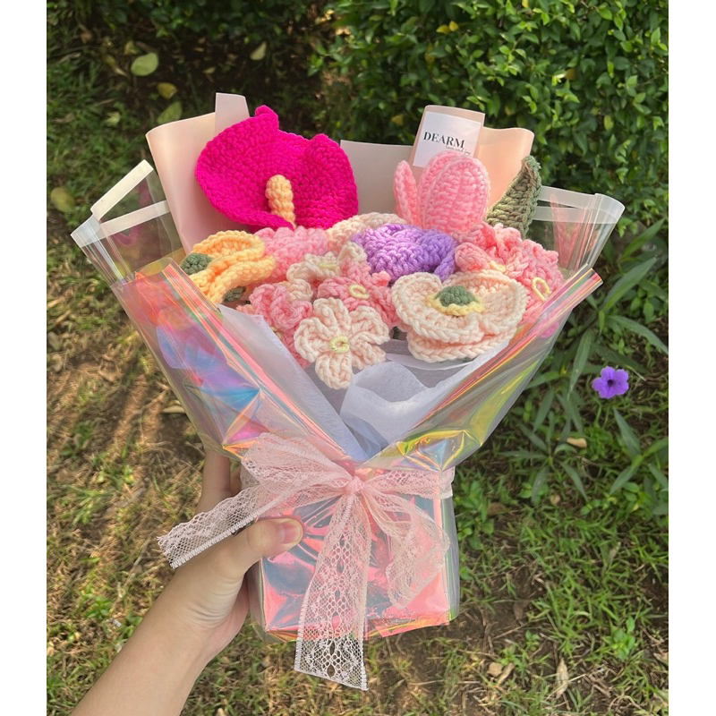 DEARM - ARRIETTY | Crochet Bouquet Flower | Bouquet Hologram | Buket Wisuda
