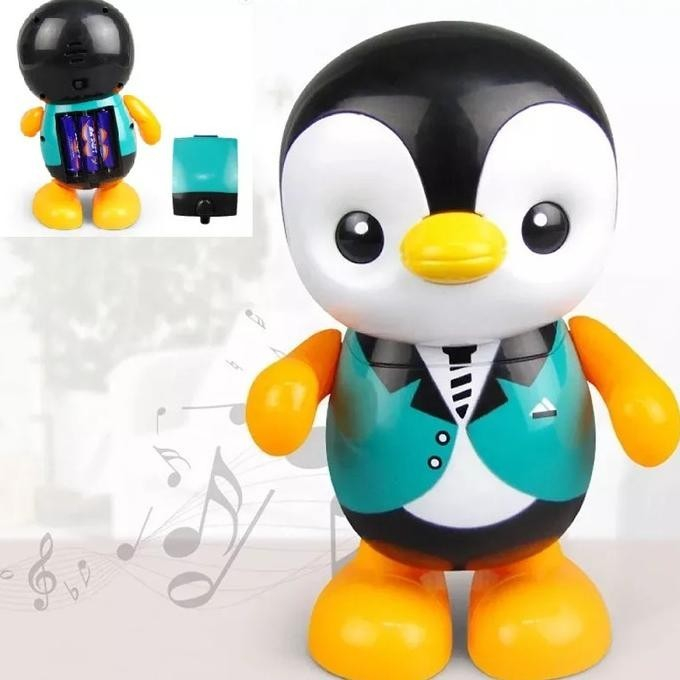 M153L Mainan Dance and Swinging Penguin Music Joget Dancing with LED mbs