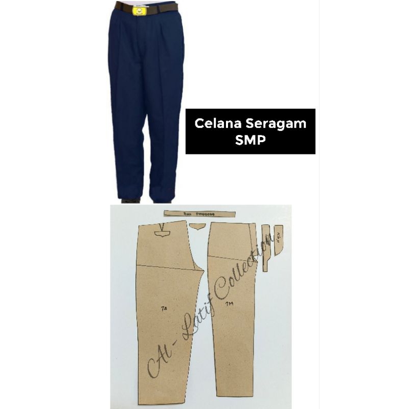 Pola Jiplk / Pola Instan CELANA SERAGAM SMP