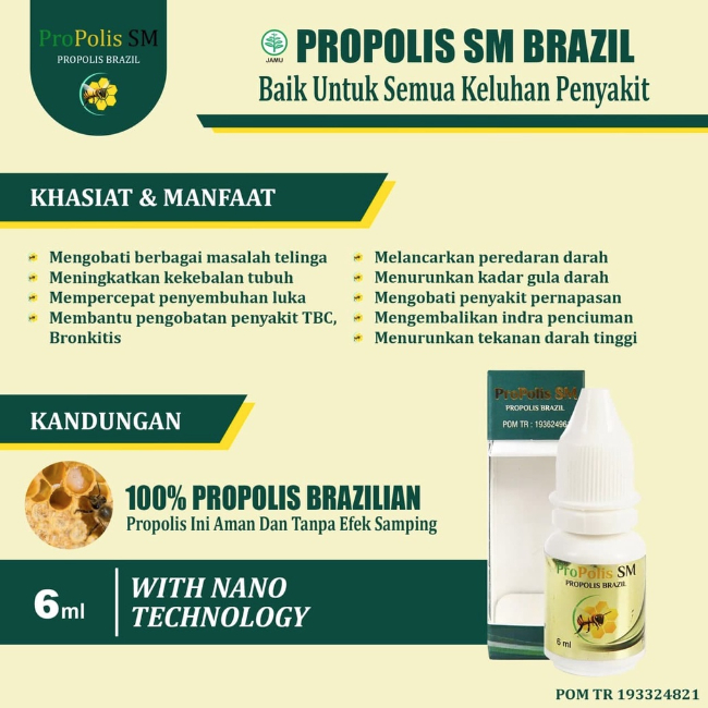 Propolis SM Brazilian 100% Asli Obat Tetes Herbal Propolis Brazil Asli