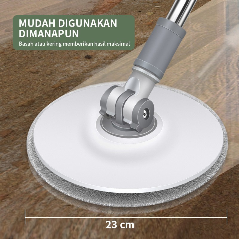 Spin Mop Alat Pel Lantai Kain Otomatis Flat Mop Ember Twist Ultra Sapu