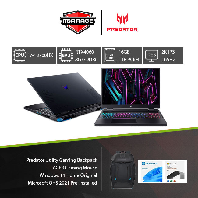 ACER Predator Helios Neo 16 PHN16-71-72DN|i7-13700HX/16G/1T/RTX4060-8G