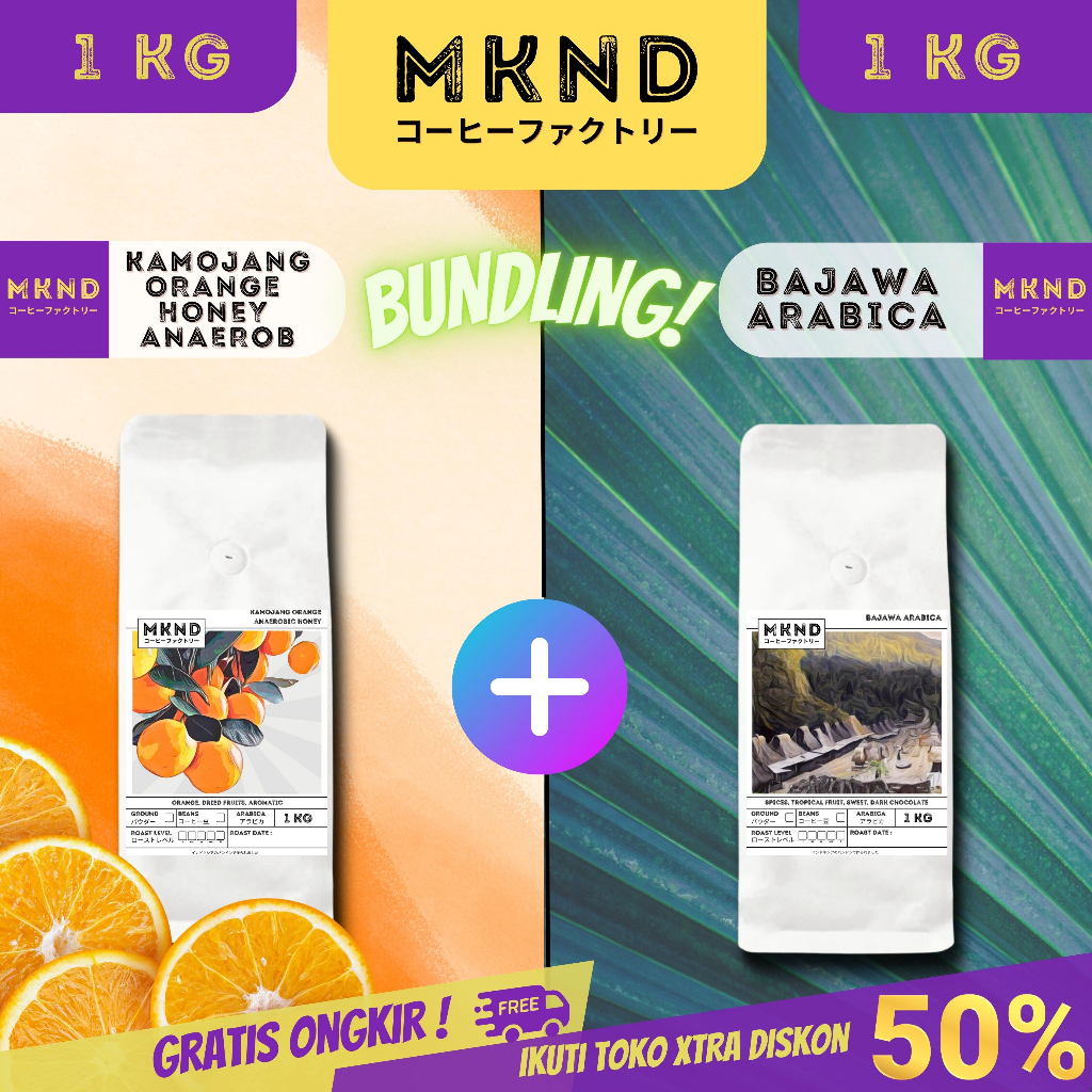 

MKND® BUNDLING HEMAT 2X1KG KOPI ARABIKA KAMOJANG HONEY+ ARABIKA BAJAWA GRADE 1 SINGLE ORIGIN PROMO DISCON | BIJI BUBUK | SINGLE ORIGIN | PREMIUM COFFE | ROASTED BEANS | MANUAL BREW | COFFE ROASTERY