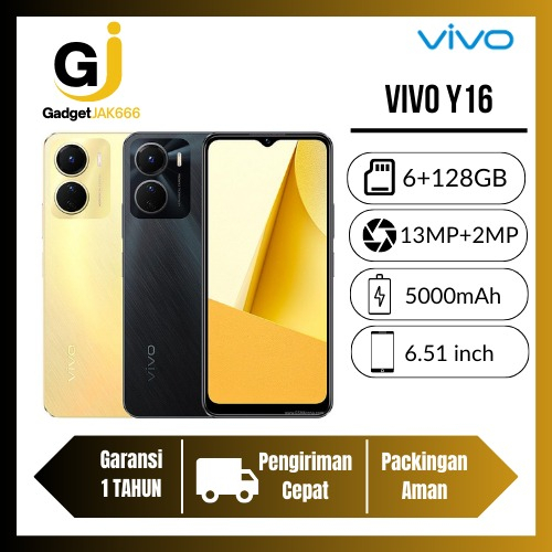 Vivo Y16  Garansi 1 Tahun RAM 8/128gb