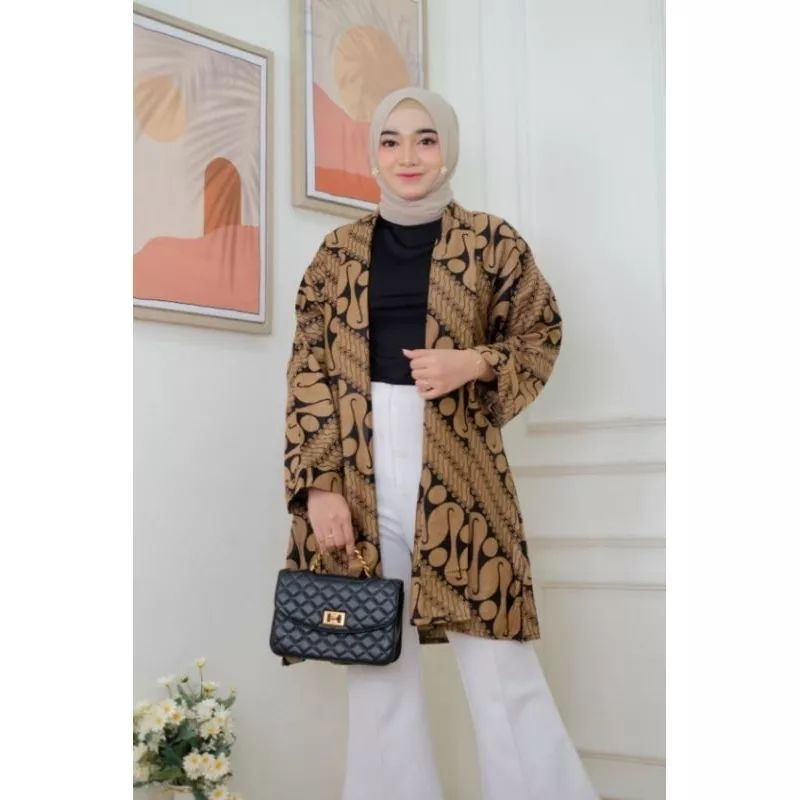 Outer Batik Sogan Lengan Panjang
