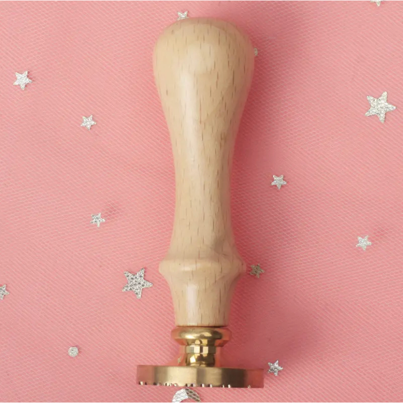 

1 pcs Wood Handle Stamp Natural, Bamboo and Camel (Gagang Stempel Kuningan Seal wax ) / Fleksible