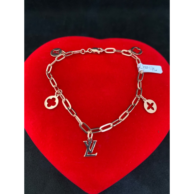 Gelang emas asli kadar 750 model rombe rose gold