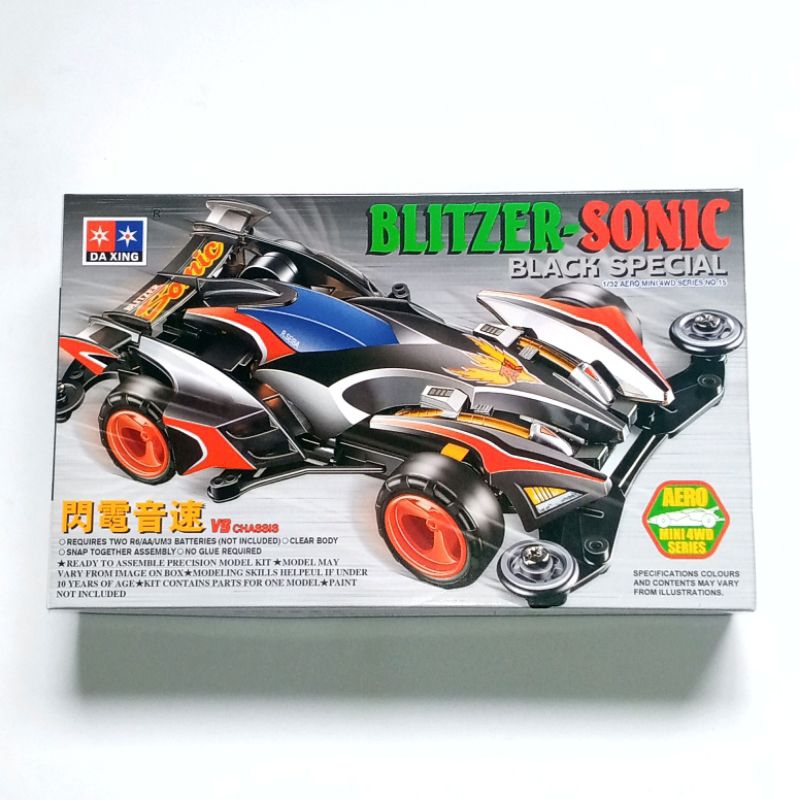 Mini 4WD Merk Daxing : Blitzer Sonic Black Special