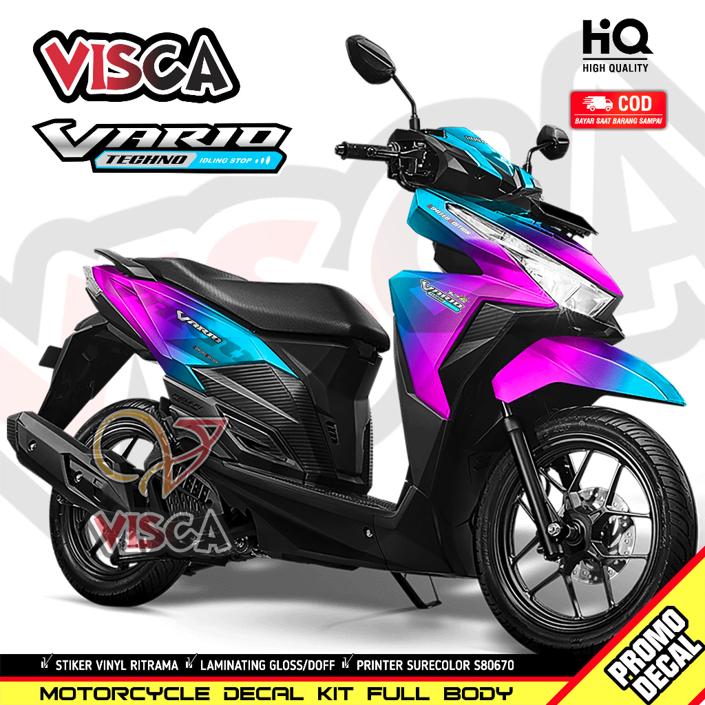 Decal Vario 125 150 Led 2016 - 2017 Full Body Stiker Vario 125 150 Led 2016 - 2017 Full Body Stripin