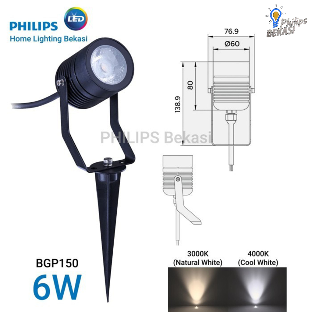 Lampu Spot Philips 6 Watt LED  Outdoor Philips BGP150