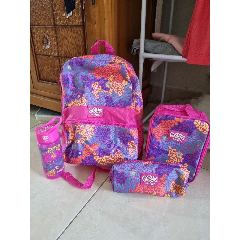 smiggle giggle set bundle 4 piece bagpack tas ransel anak lunch box