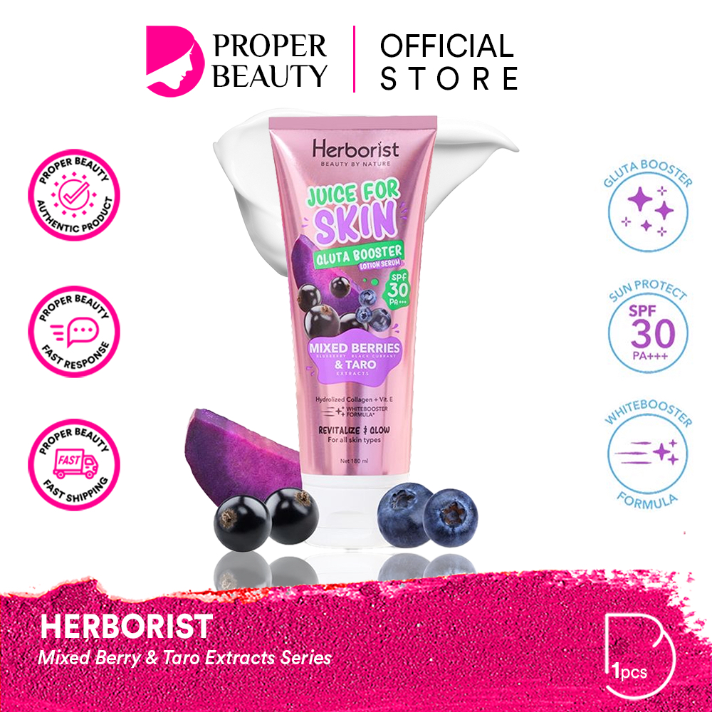 HERBORIST Mixed Berry & Taro Extracts Series Indonesia / Juicy For Skin Gluta Booster Lotion Serum S